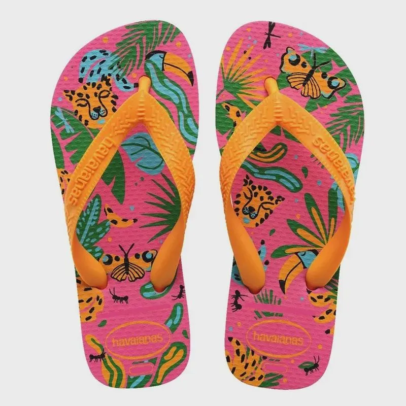 Sandalia Havaianas Kids Fashion Rosa Amarelo 27/28
