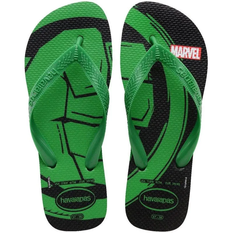 SAND.HAV.TOP.MARVEL LOGOMANIA PRETO/VERDE PATRIA 27/8