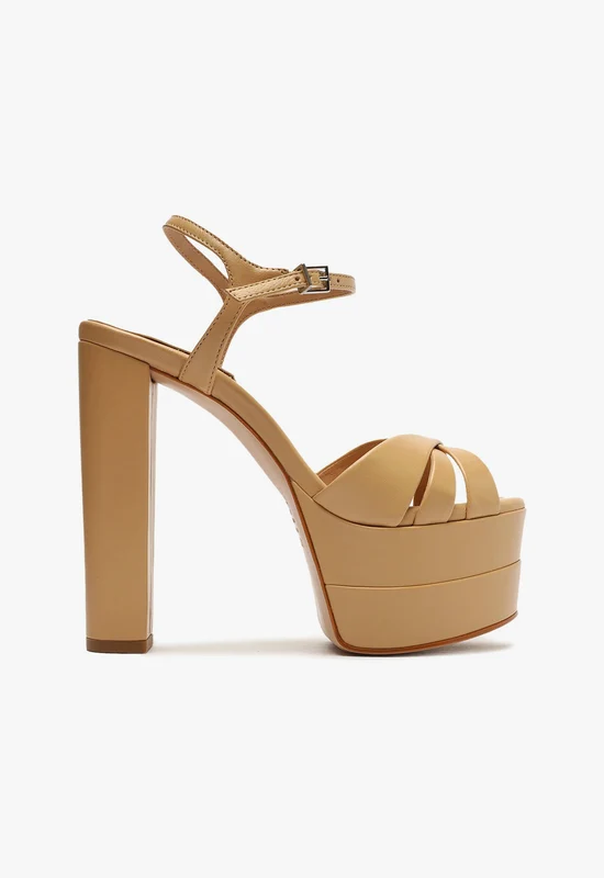 Keefa High Sandal 5 / Light Beige / Nappa Leather