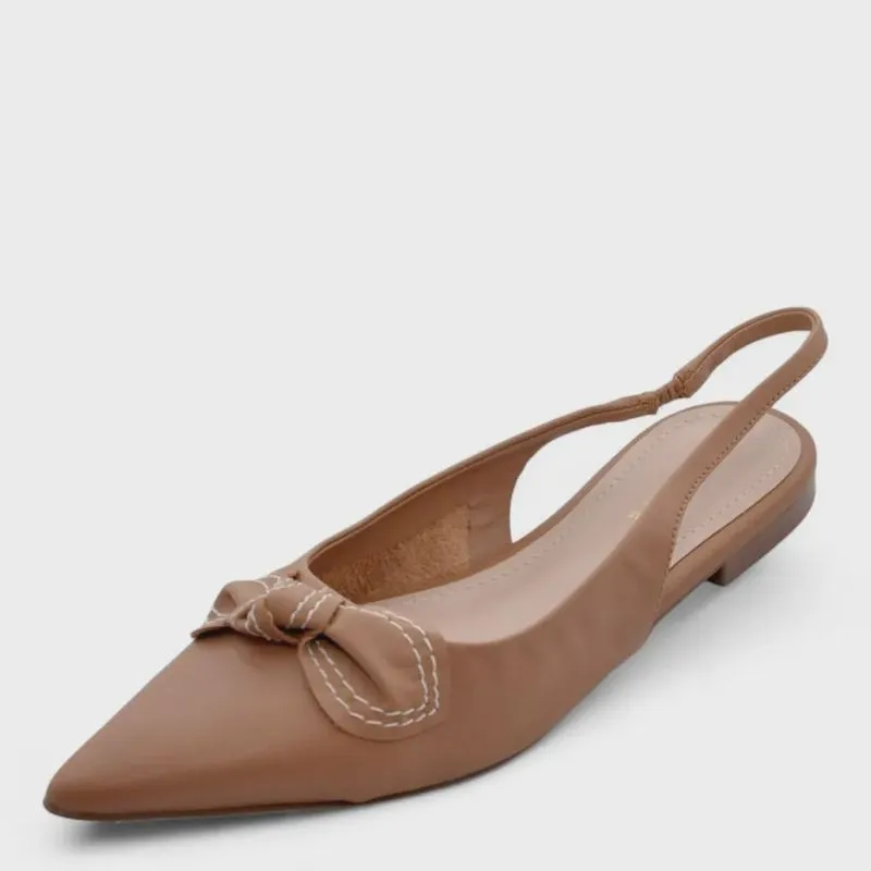 Sapato Feminino Lia Line Flat couro