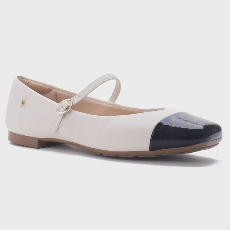 Sapatilha Feminina Boneca Off White Preto Softli 10002.10010