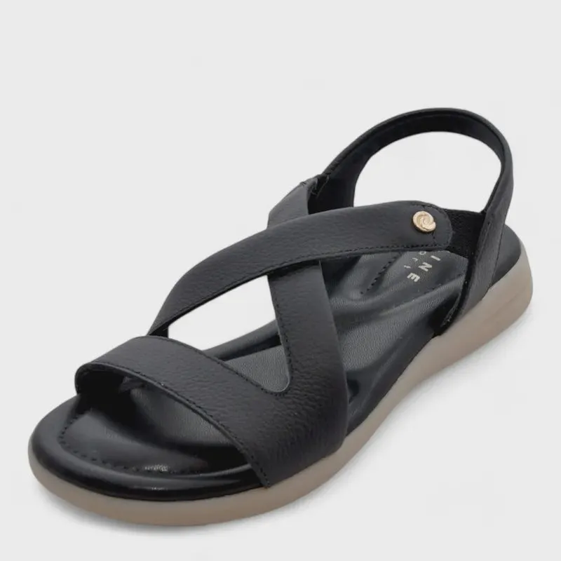 Sandália Feminina Lia Line Anabela couro floather
