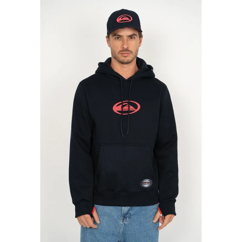 Moletom Quiksilver Fech Domed Logo Flaming Heat Marinho - P