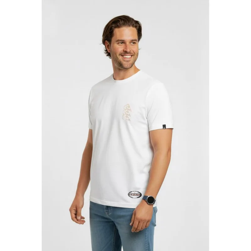 Camiseta Quiksilver M/C Chrome Three Logo Ps Branco Camiseta Quiksilver M/C Chrome Three Logo Ps Branc-Branco-.G3
