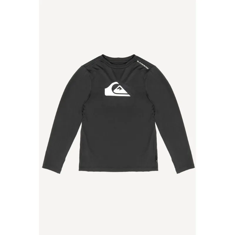 Camiseta Quiksilver Surf M/l Solid Streak Kd Preto-Preto-2