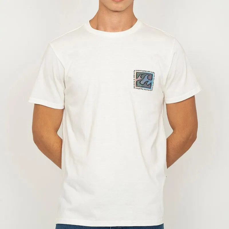 Camiseta Billabong Crayon Wave SM27 Masculina Snow White GG / branco