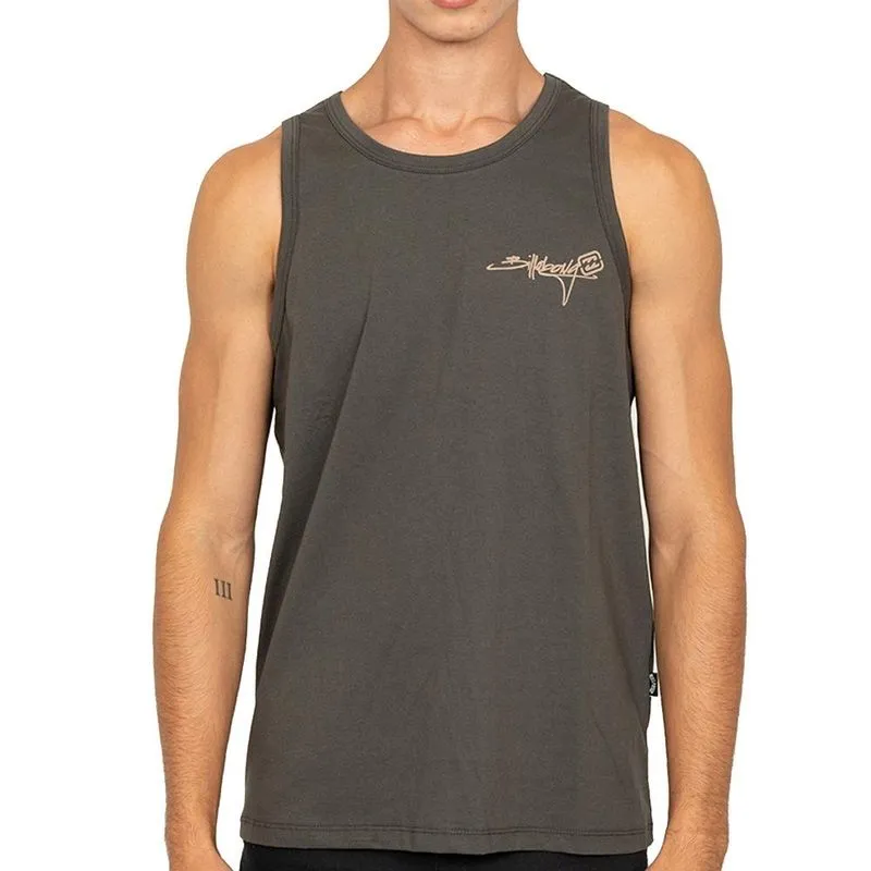 Regata Billabong Bracket Script SM27 Masculina Marrom Escuro G / marrom