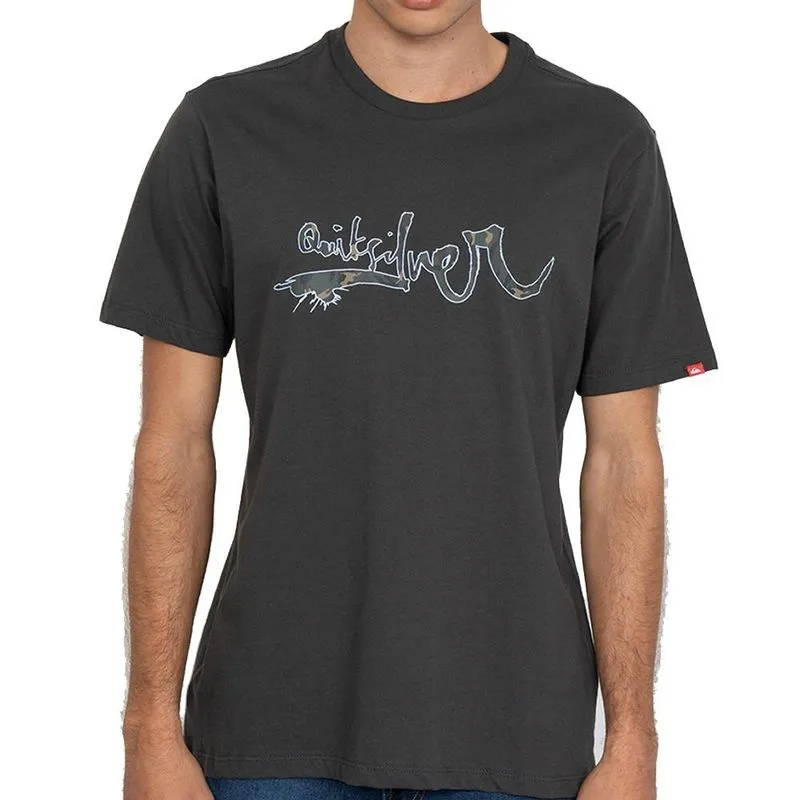 Camiseta Quiksilver Vortex SM27 Masculina Cinza Escuro P / chumbo