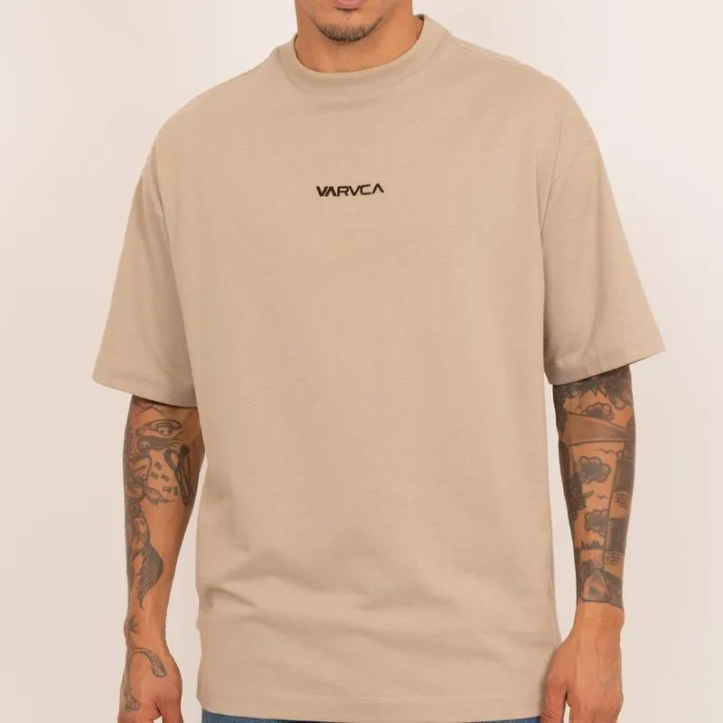Camiseta RVCA Intro 1X SM27 Masculina Areia G / begê