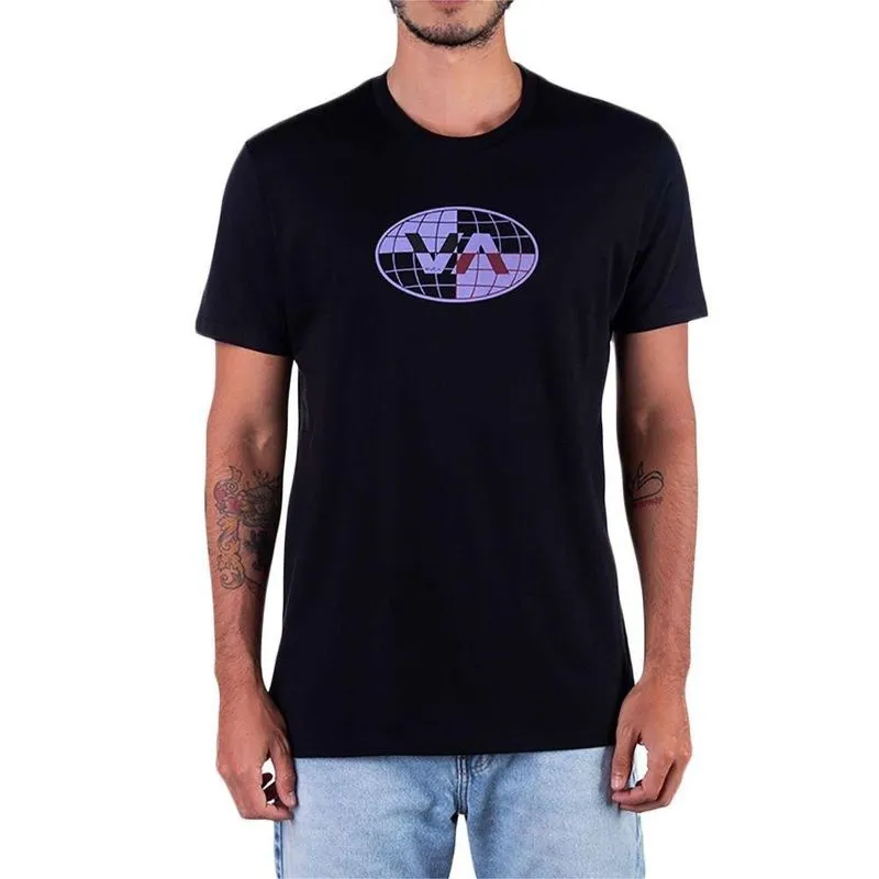 Camiseta RVCA Global Inc Masculina Preto P / preto