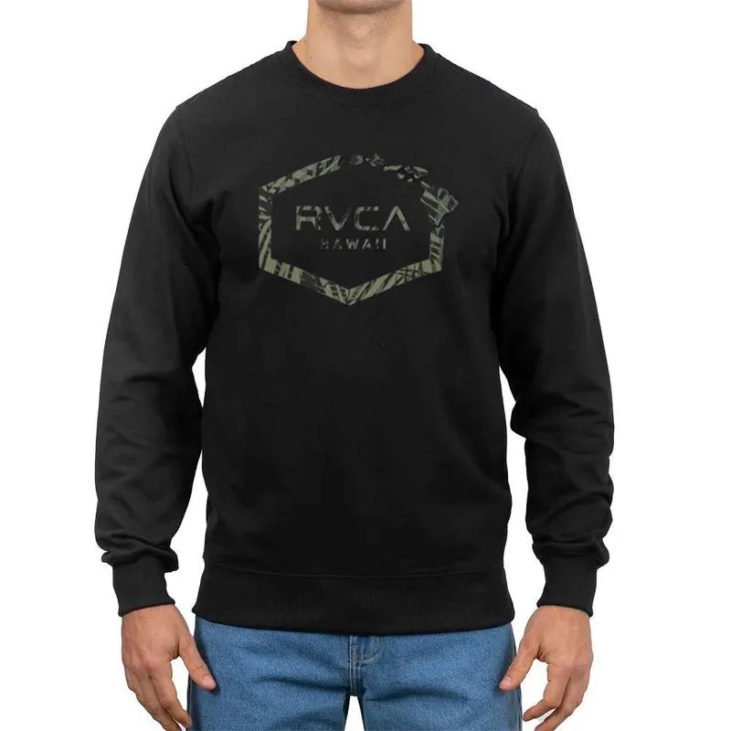 Moletom RVCA Careca Hawaiian Hex WT23 Masculino Preto G / preto