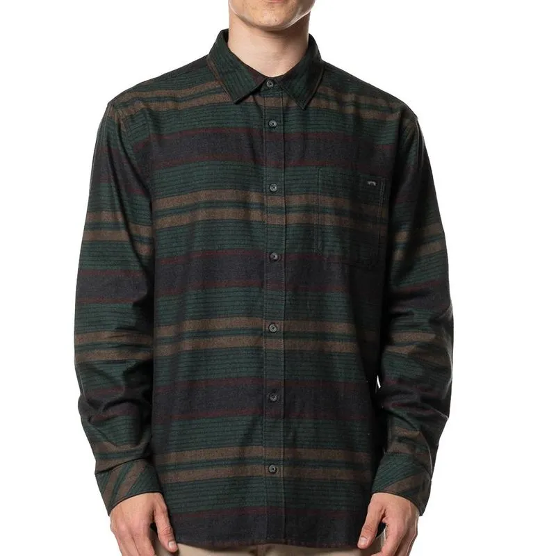 Camisa Billabong Manga Longa Coastline Flannel WT24 Jungle G / verde