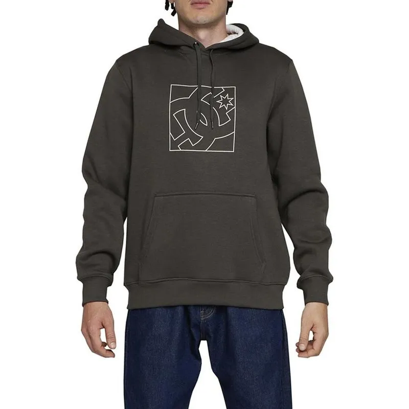 Moletom DC Shoes Canguru FB Outline 305G WT24 Cinza Escuro G / chumbo