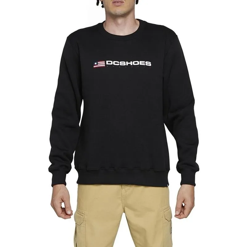 Moletom DC Shoes Careca Athletic USA Crew 305G WT24 Preto G / preto