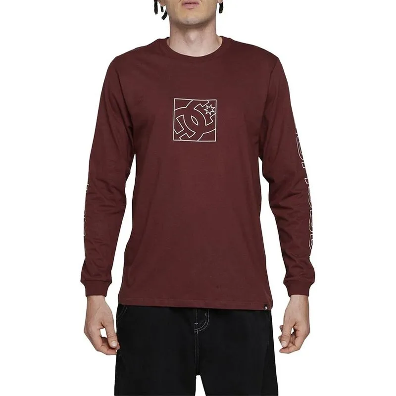 Camiseta DC Shoes Manga Longa Static Outine Star WT24 Bordô G / vermeho