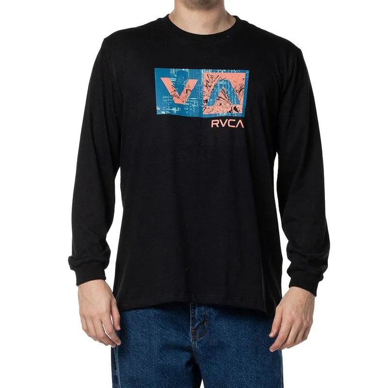 Camiseta RVCA Manga Longa Balance Box WT24 Masculina Preto M / preto