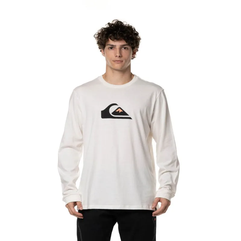 Camiseta Quiksilver M/L Comp Logo Off White-M