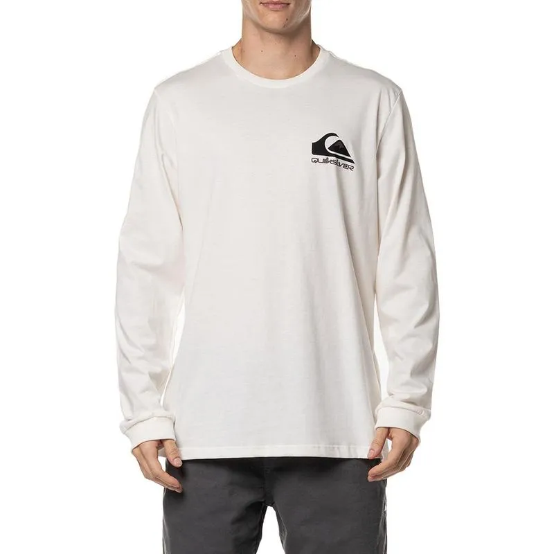 Camiseta Quiksilver Manga Longa Omni Logo WT24 Off White M / bege