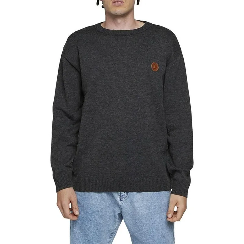 Tricot DC Shoes Classic Circle Star WT24 Cinza Escuro Mescla G / chumbo