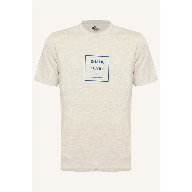 Camiseta Quiksilver M/C Squared Up Cinza Claro Mescla