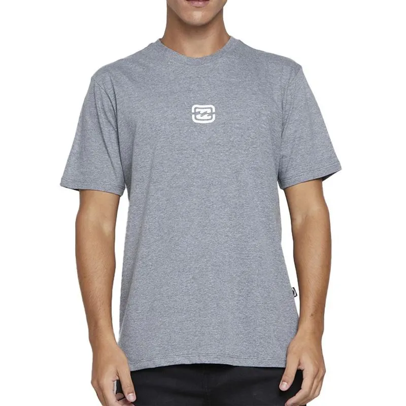 Camiseta Billabong Bracket Wave SM25 Cinza Médio Mescla G / cinza