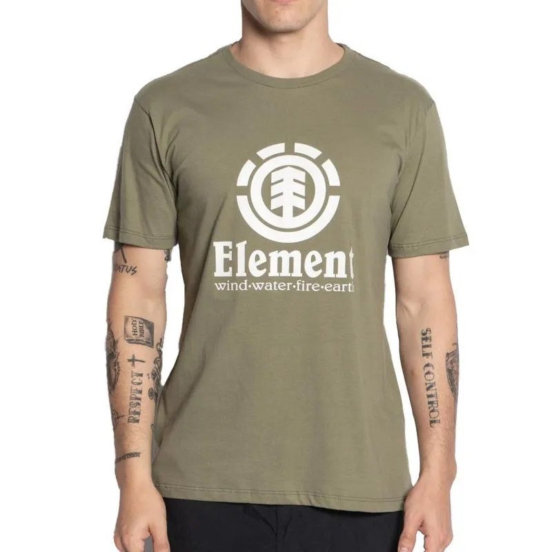 Camiseta Element Vertical Color SM25 Masculina Verde Militar G / verde