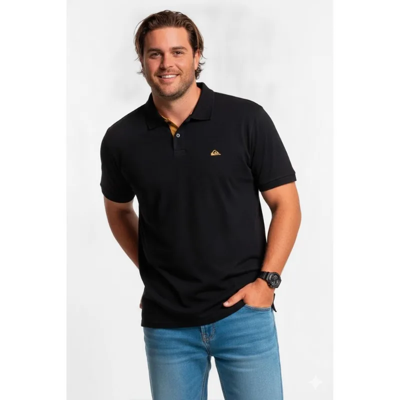 Polo Quiksilver M/C Embroidery Piquet Ps Preto-Preto-3G