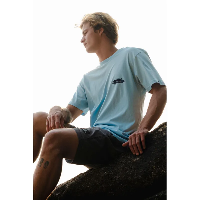 Camiseta Quiksilver M/C Boardrack Azul Claro-M - Quiksilver