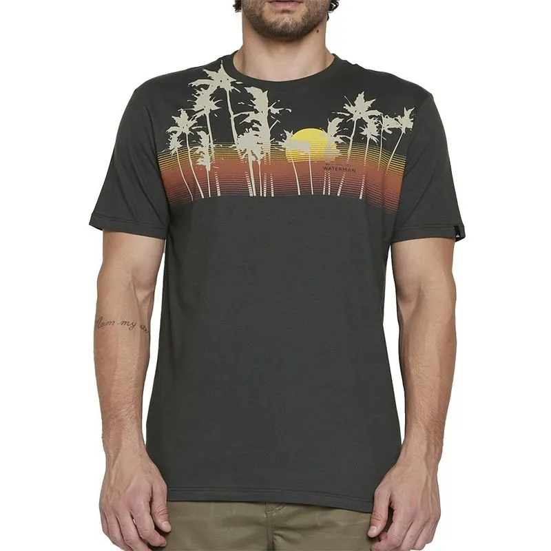 Camiseta Quiksilver Ocean View SM25 Masculina Cinza Escuro G / chumbo