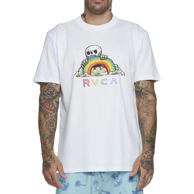 Camiseta RVCA Rainbow Skull SM25 Masculina Branco GG / branco