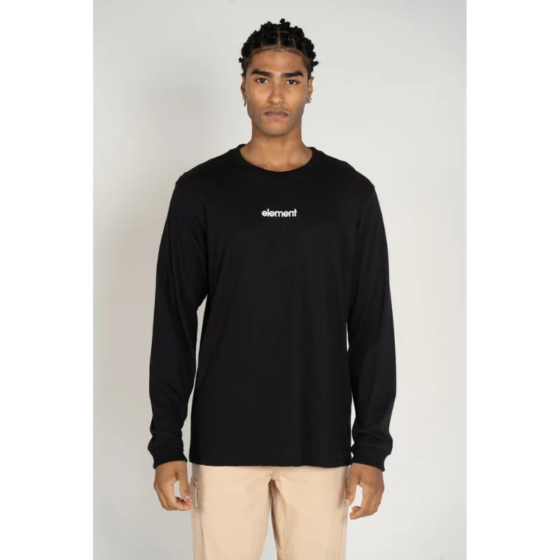 Camiseta Element M/L Simple Logo Preto-Preto-GG