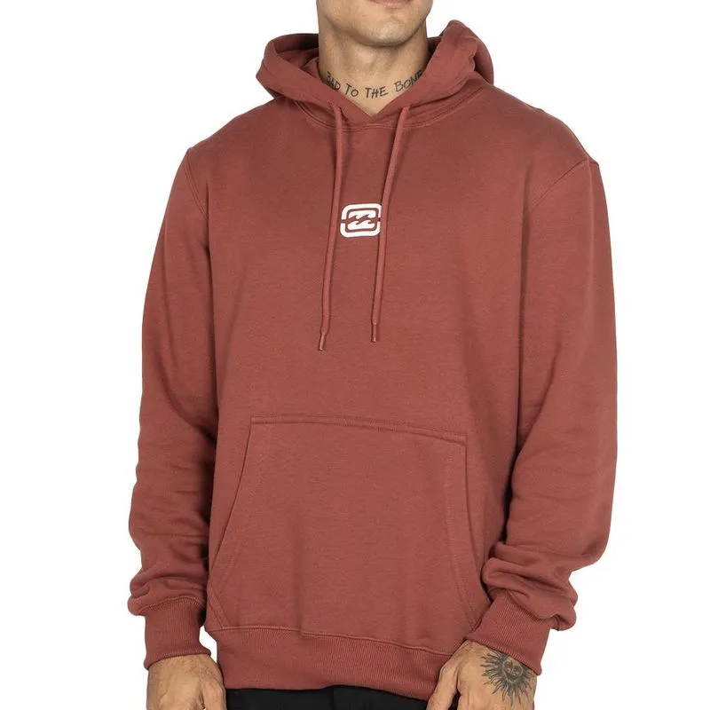 Moletom Billabong Canguru Bracket Wave WT25 Masculino Vinho P / vermeho