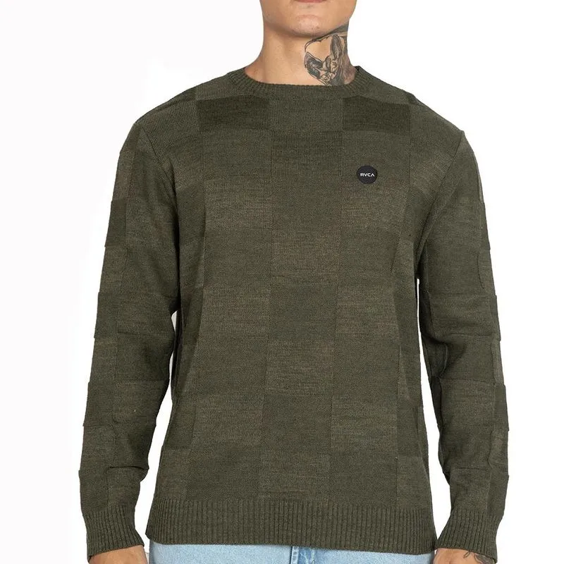 Tricot RVCA Boro Crew WT25 Masculina Verde Militar G / verde