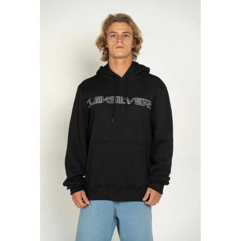 Moletom Quiksilver Fech Word Block Preto-Preto-M