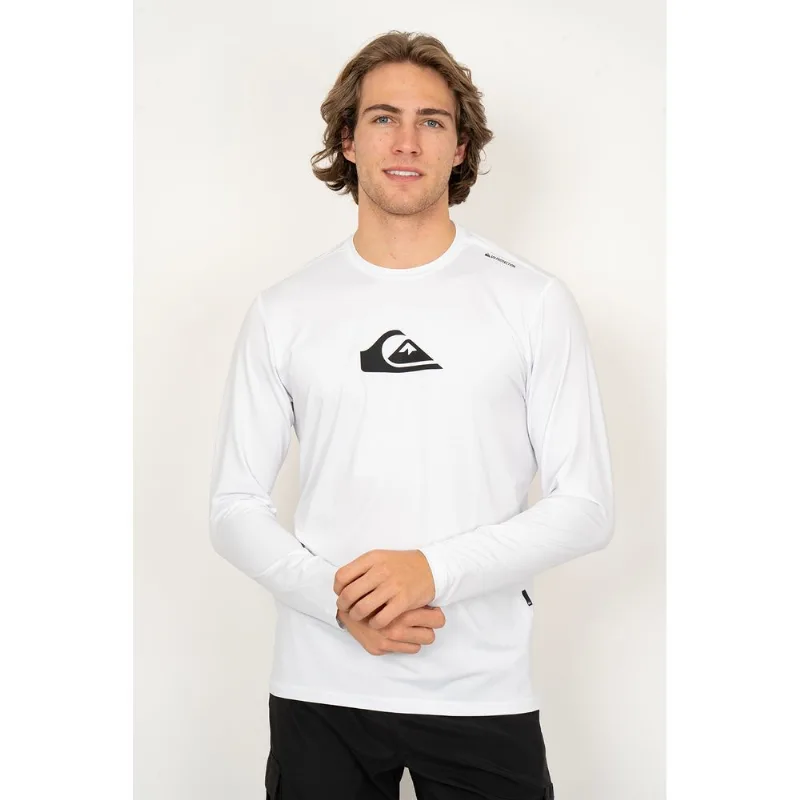 Camiseta Quiksilver Surf M/L Solid Streak Branco-Branco-GG