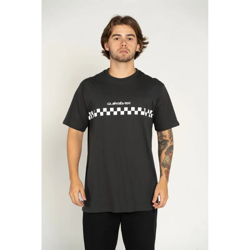 Camiseta Quiksilver M/C Checker Cinza Escuro-CINZA ESCURO-P