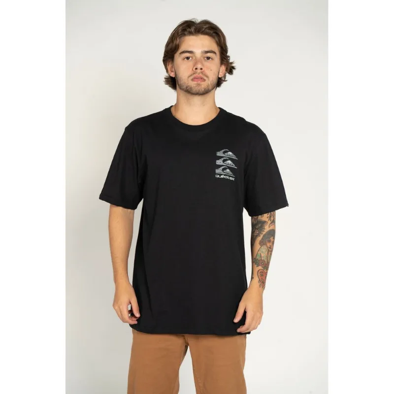 Camiseta Quiksilver M/C Vertical Logos Preto-Preto-P