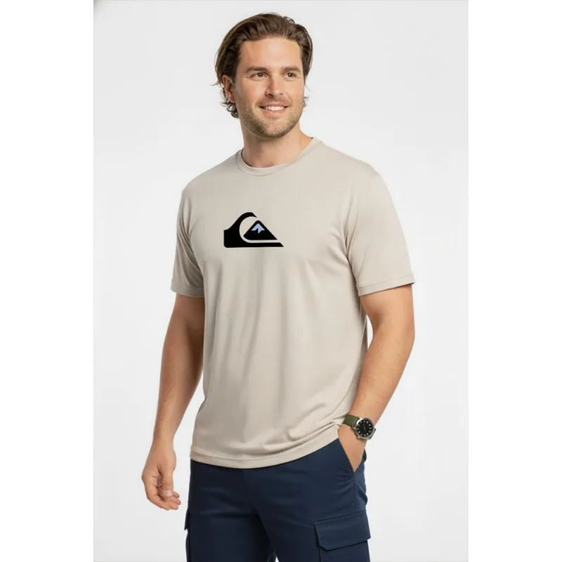 Camiseta Quiksilver M/C Comp Logo Ps Areia -Areia-G1