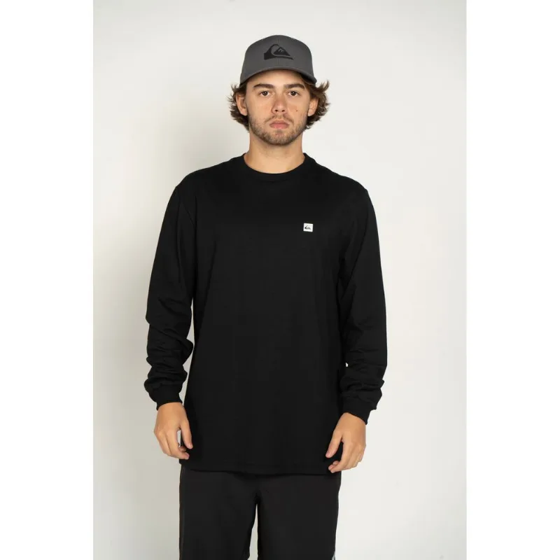 Camiseta Quiksilver M/L Transfer Square Preto-Preto-P