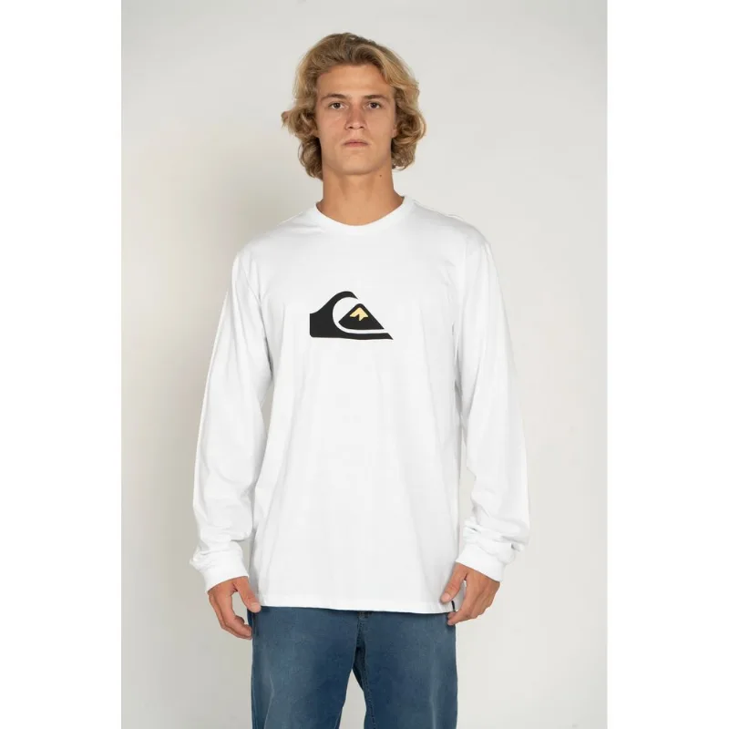 Camiseta Quiksilver M/L Comp Logo Branco-Branco-GG