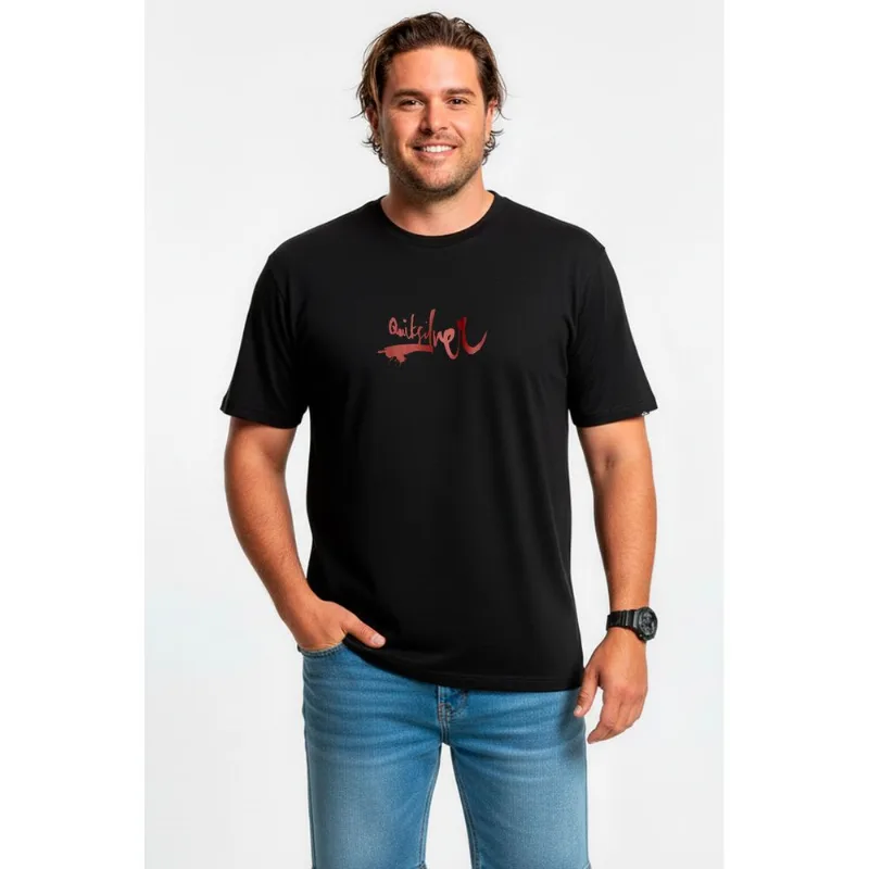 Camiseta Quiksilver M/C Impaired Logo Dna Ps Preto G1-Preto-G2
