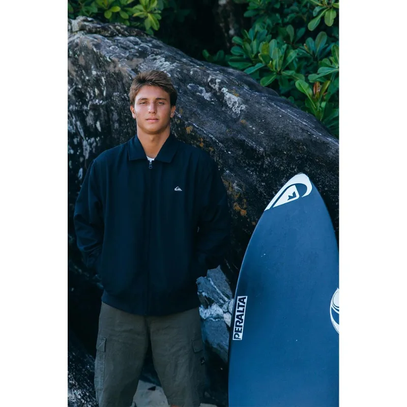 Jaqueta Quiksilver Surf Harrington Preto Jaqueta Quiksilver Surf Harrington Transfer Preto-Preto-G