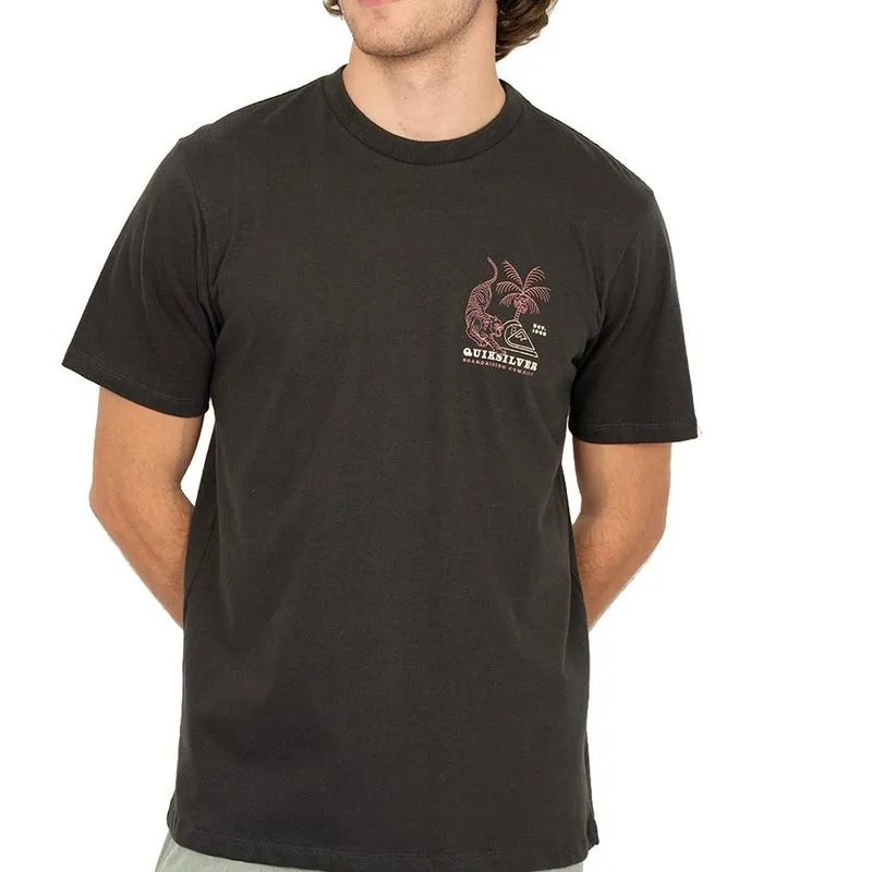 Camiseta Quiksilver Tiger SM26 Masculina Cinza Escuro P / chumbo