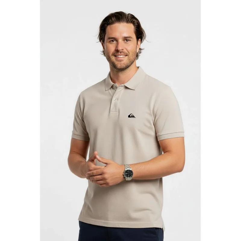 Polo Quiksilver M/C Embroidery Piquet Ps Areia Polo Quiksilver M/C Embroidery Piquet Ps Arei-Areia-G3