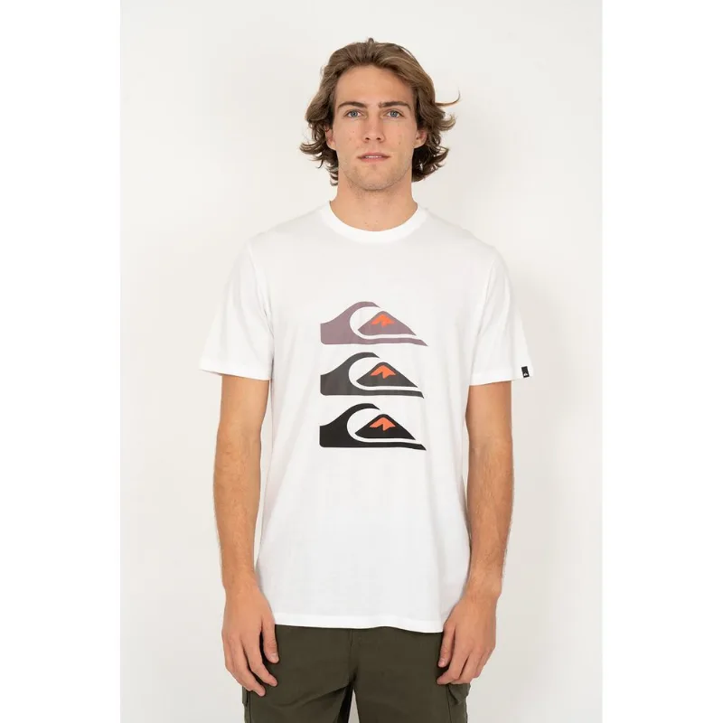 Camiseta Quiksilver M/C Three Logo Branco M-Branco-M
