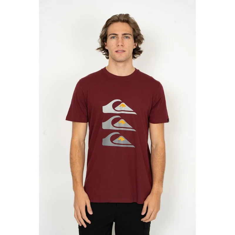 Camiseta Quiksilver M/C Three Logo Vinho M-Vinho-M