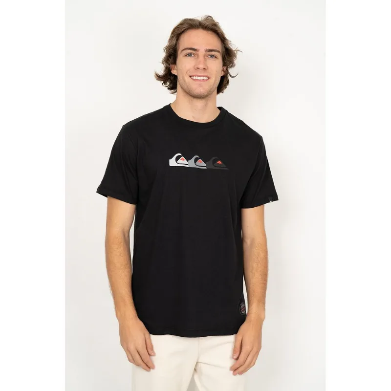 Camiseta Quiksilver M/C Emb Three Logo Preto-Preto-G