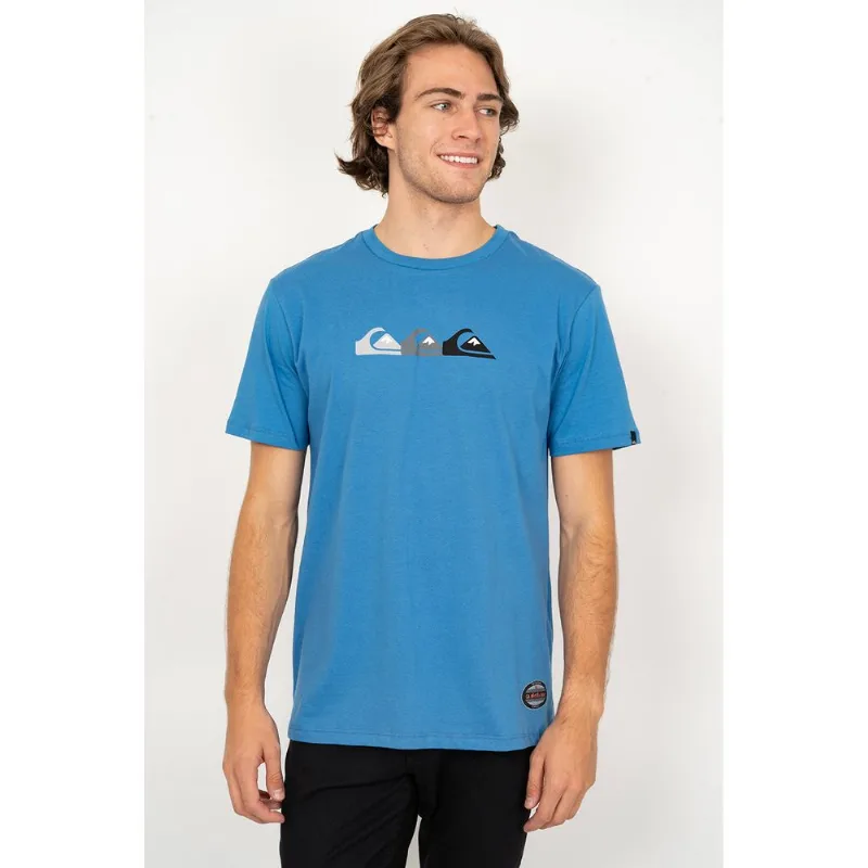 Camiseta Quiksilver M/C Emb Three Logo Azul-Azul-M