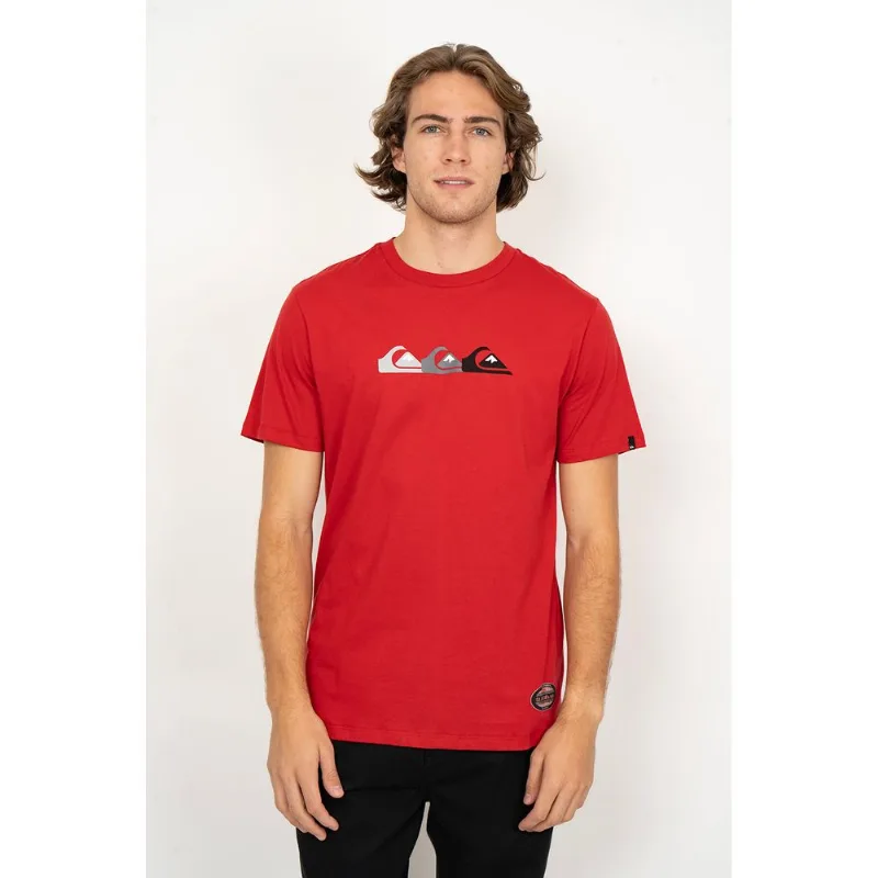 Camiseta Quiksilver M/C Emb Three Logo Vermelho-Vermelho-M