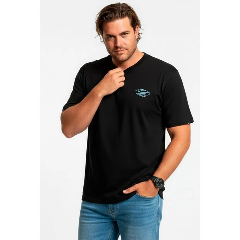Camiseta Quiksilver M/C Ripple Fount Ps Preto G1-Preto-G2